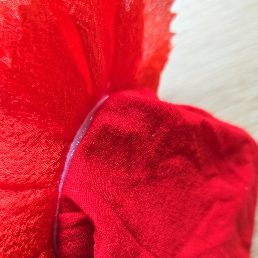 Baby Girl Red Oversized Floral Headband Strerchy Nylon Photo Shoot Accessory